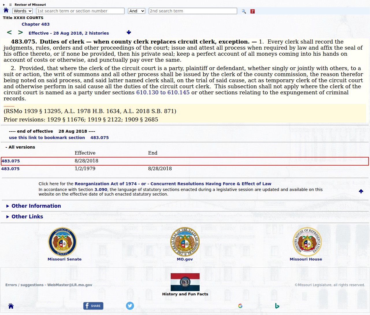Madison County criminal docket circuit clerk duty statute