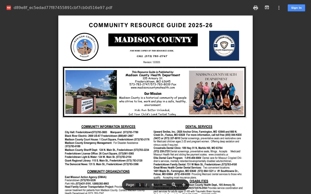 Madison County court docket resource guide for courthouse and public offices